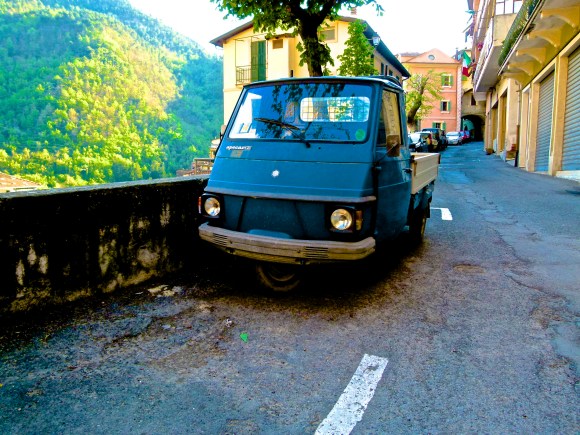 Ape Car Climbs an Alp